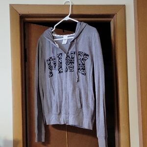 Victoria's Secret Gray Hoodie with Black Pattern